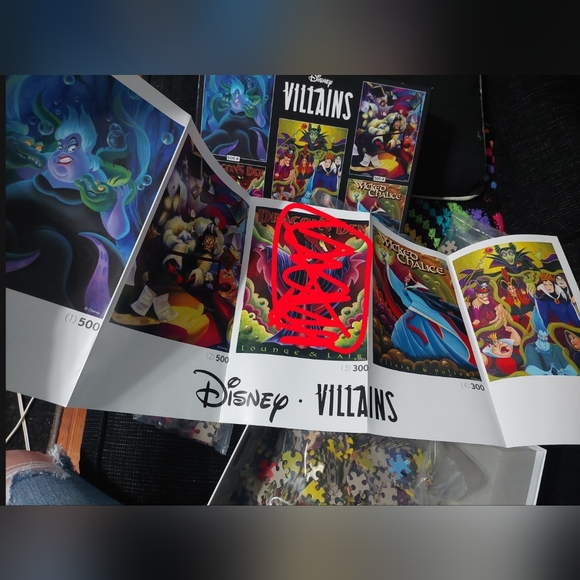 New Disney Villains puzzle set (missing Maleficent puzzle) set of 4 puzzles - Picture 4 of 8